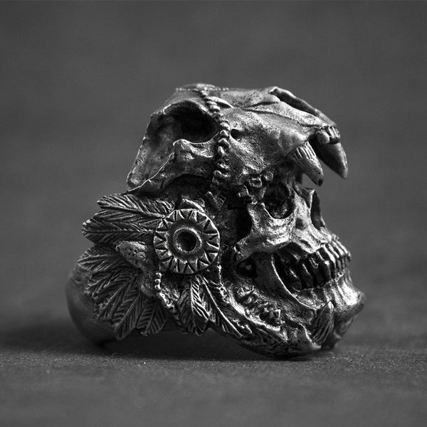 Skull head punk wind ghost head men's ring
