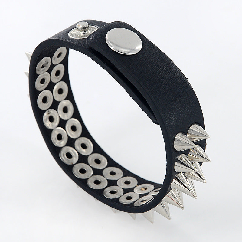 Leather Bracelet Punk Style Spiked Fashion Bracelet Rivets