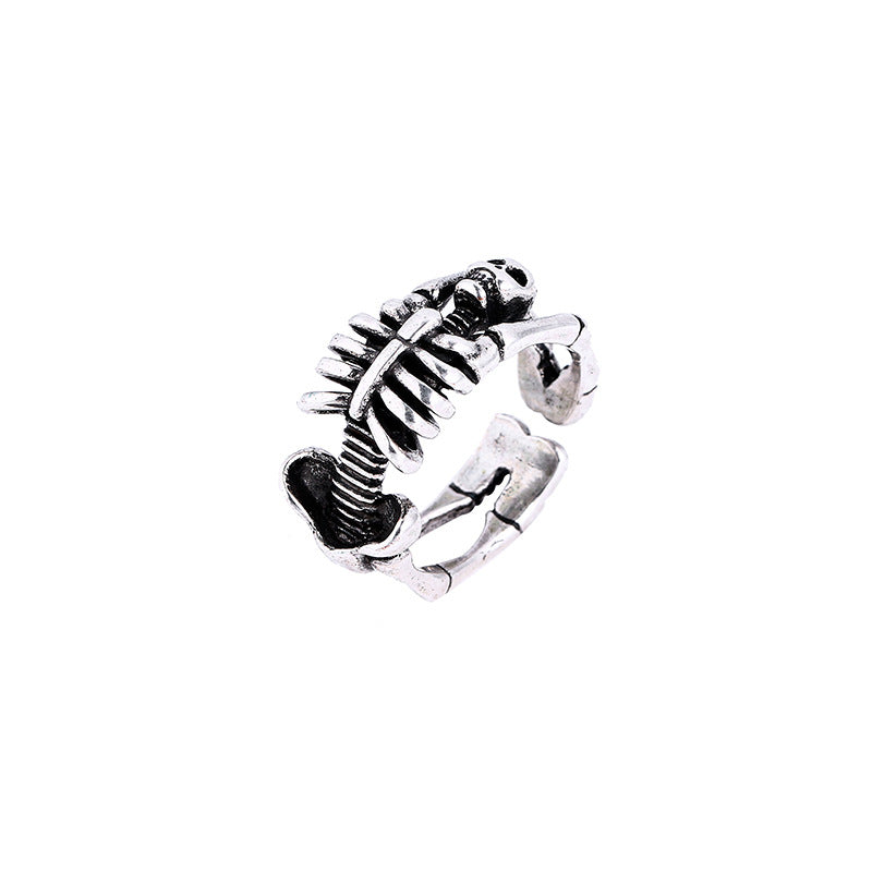 Women's Vintage Heavy Duty Distressed Skull Shape Ring