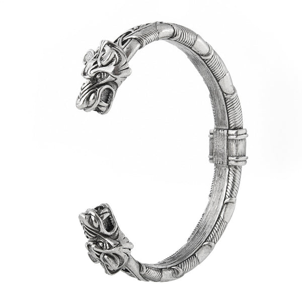 Pirate stainless steel vintage double head dragon bracelet