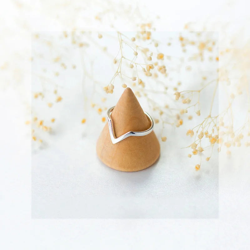 Letter V Adjustable Ring Fine Jewelry