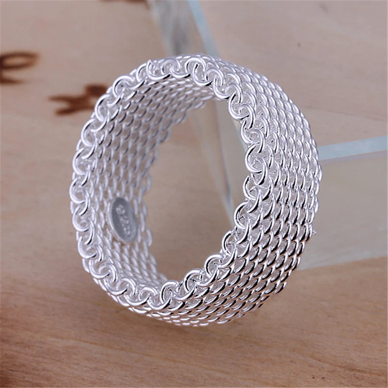 DOTEFFIL  Silver Interwoven Web Ring