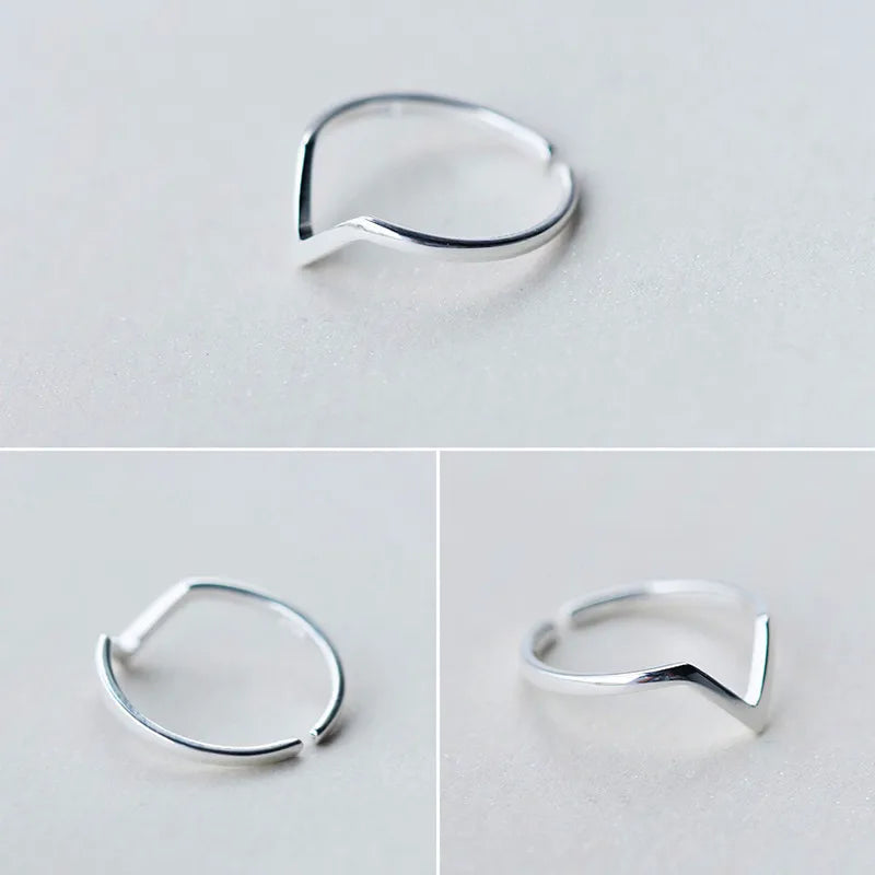 Letter V Adjustable Ring Fine Jewelry
