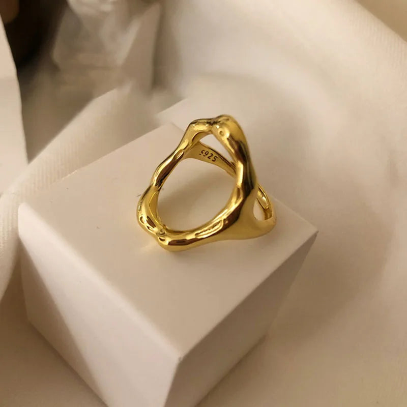 Foxanry Minimalist Gold Color Rings