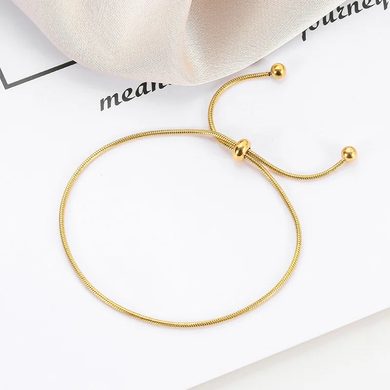 Bracelet Gold Color Snake Chain Bangle