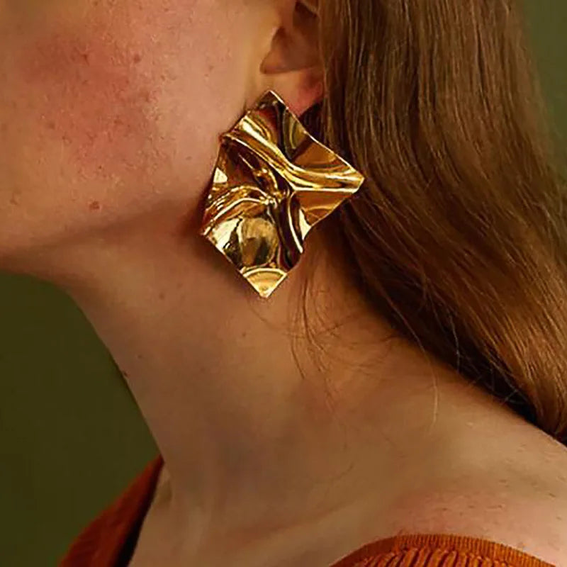 Exaggerated Temperament Simple Alloy Irregular Geometric Earrings