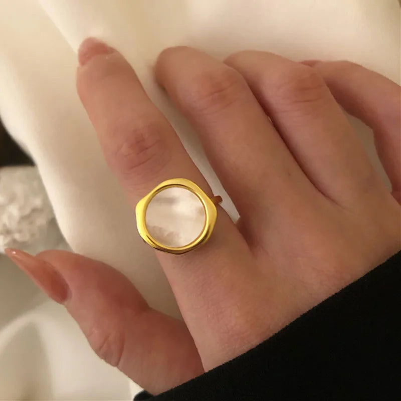 Foxanry Minimalist Gold Color Rings