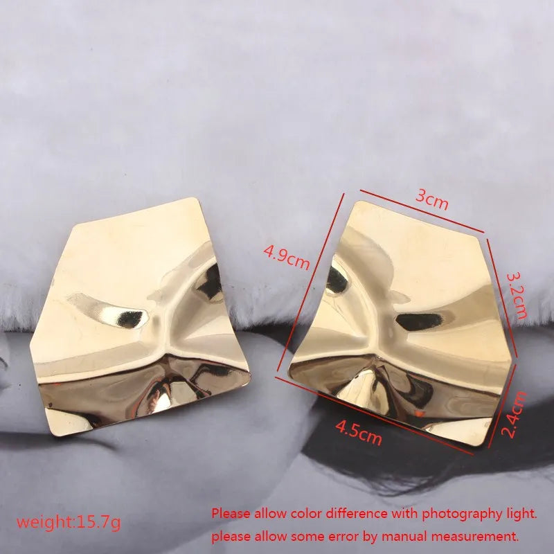 Exaggerated Temperament Simple Alloy Irregular Geometric Earrings