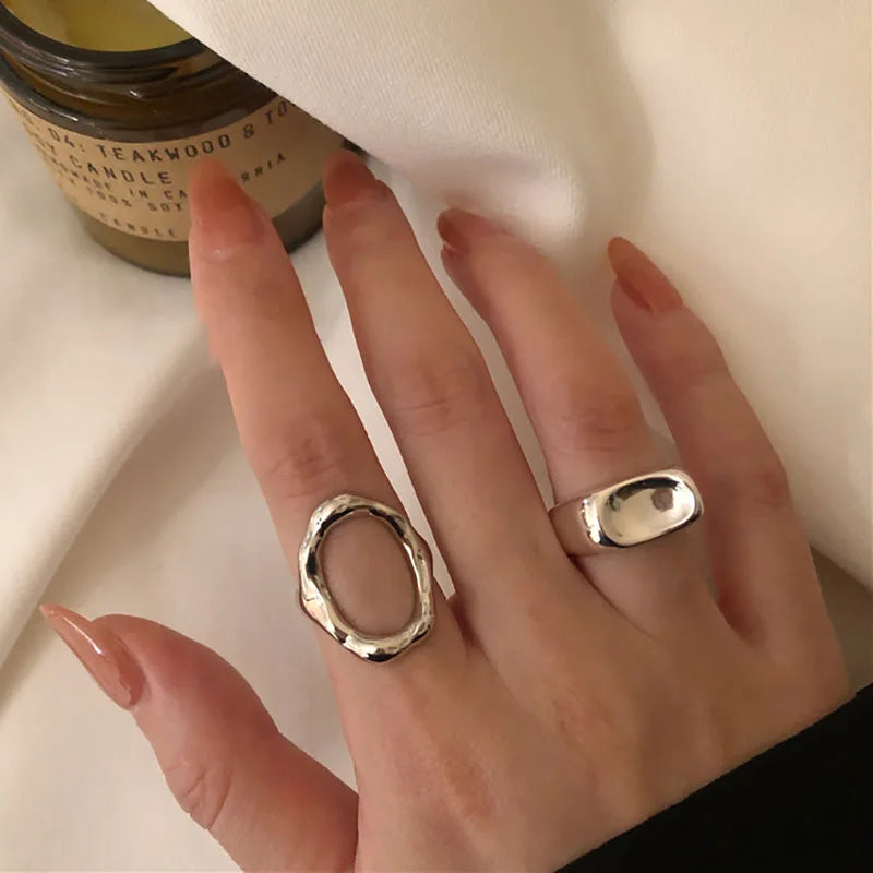 Foxanry Minimalist Gold Color Rings