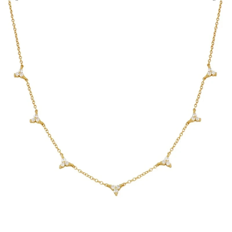 CANNER Three Diamond Clavicle Necklace