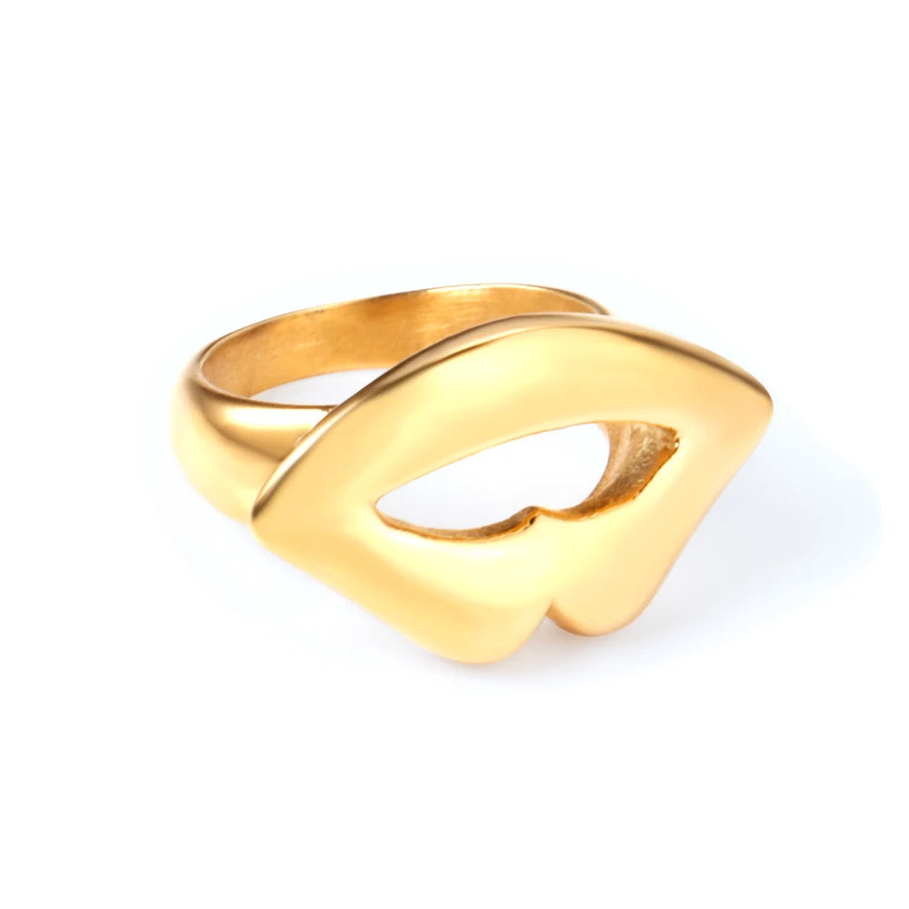 LUXUSTEEL Mouth Shape Ring
