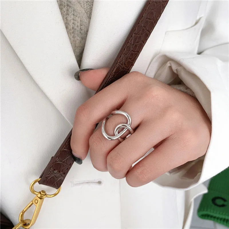 XIYANIKE Cross Knotted Rings
