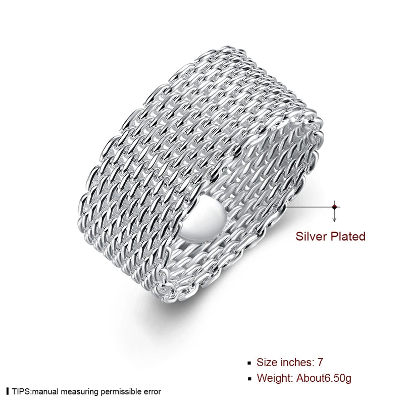DOTEFFIL  Silver Interwoven Web Ring