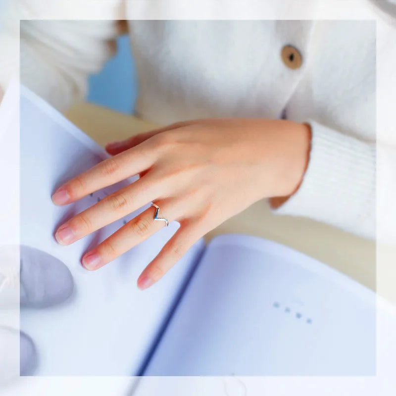 Letter V Adjustable Ring Fine Jewelry