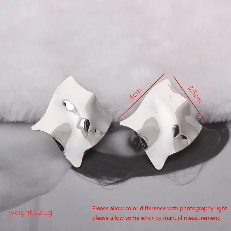 Exaggerated Temperament Simple Alloy Irregular Geometric Earrings