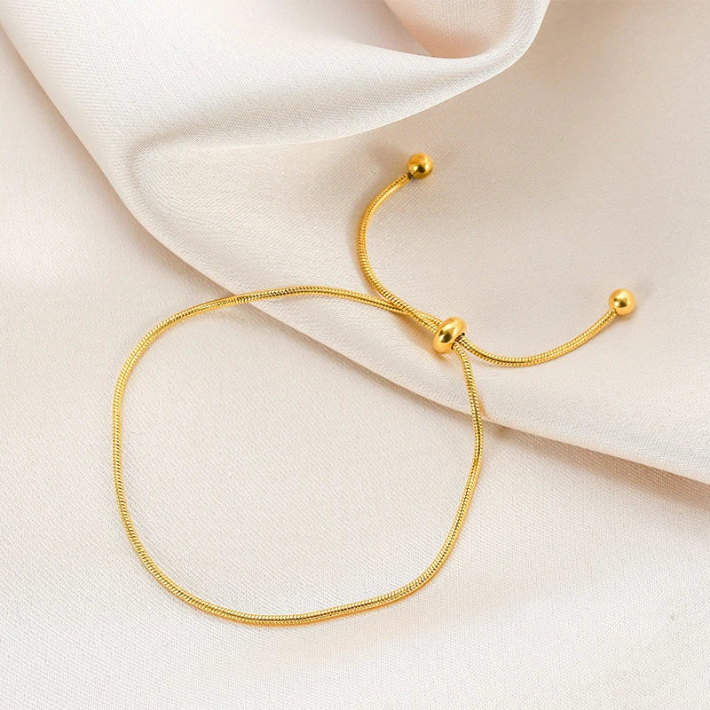 Bracelet Gold Color Snake Chain Bangle