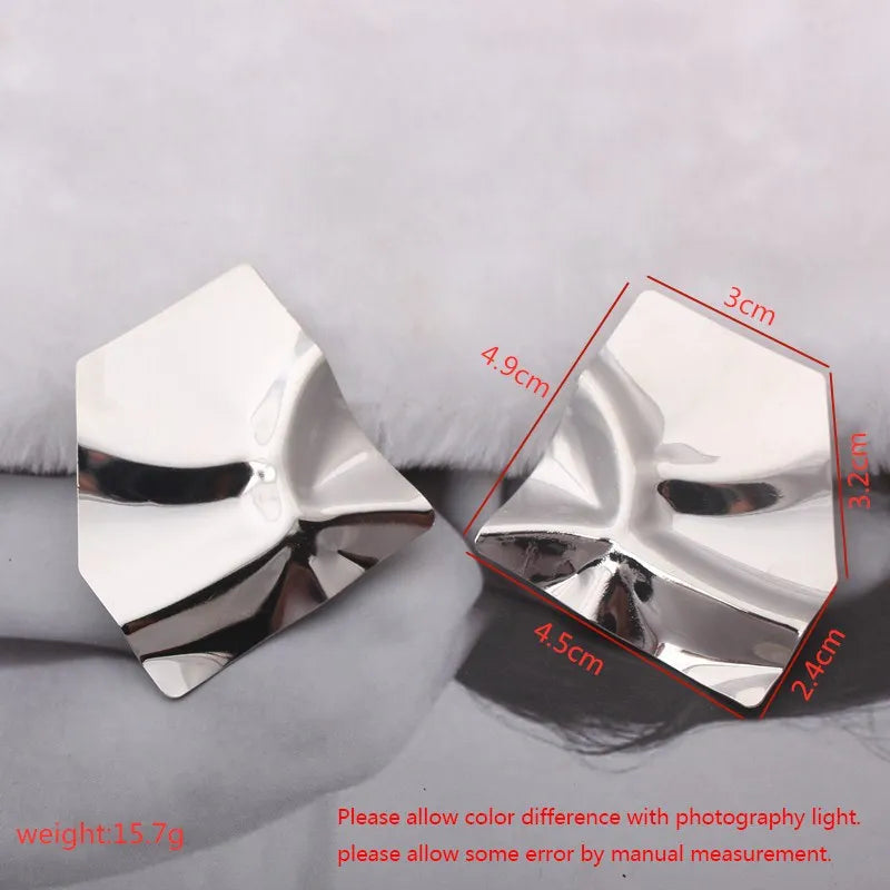 Exaggerated Temperament Simple Alloy Irregular Geometric Earrings