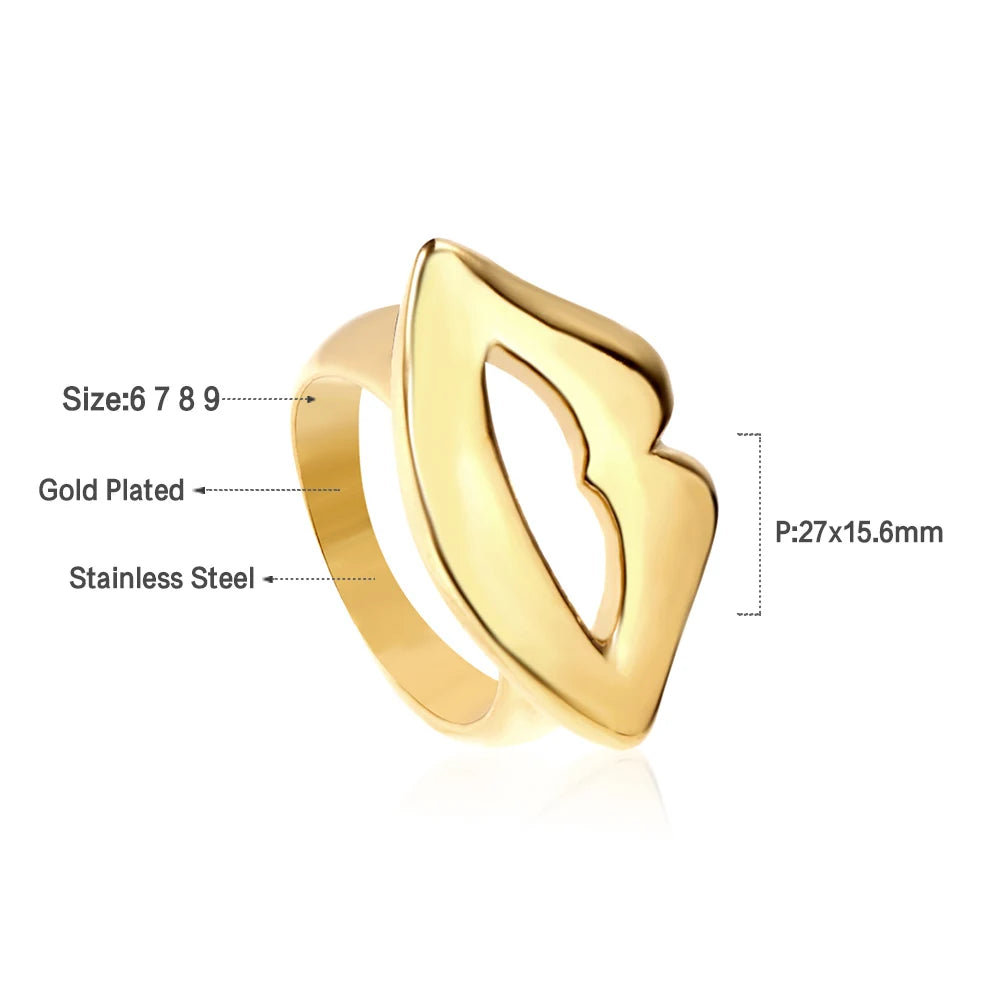 LUXUSTEEL Mouth Shape Ring