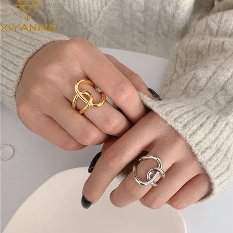 XIYANIKE Cross Knotted Rings