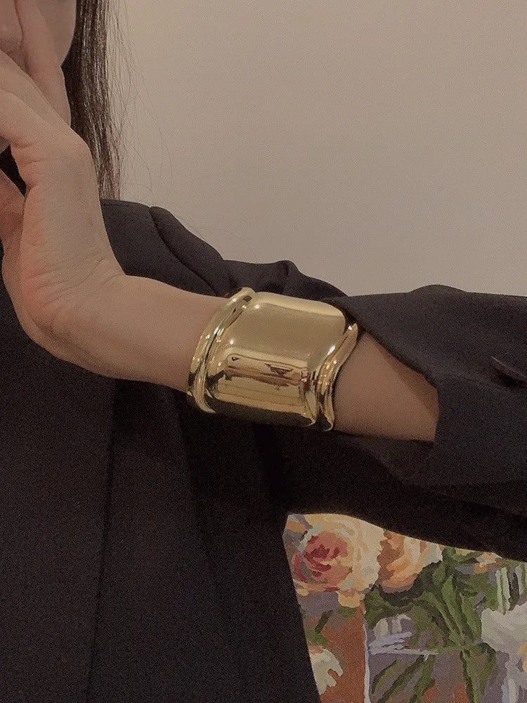 Metal Wave Asymmetry Openings Bracelet