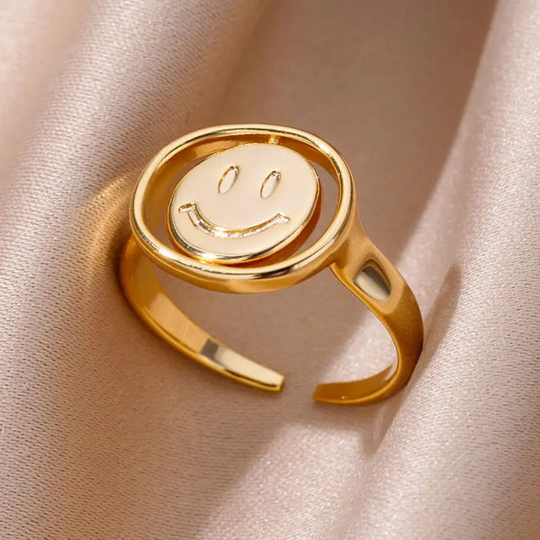Smile Face Fidget Spinner Rings