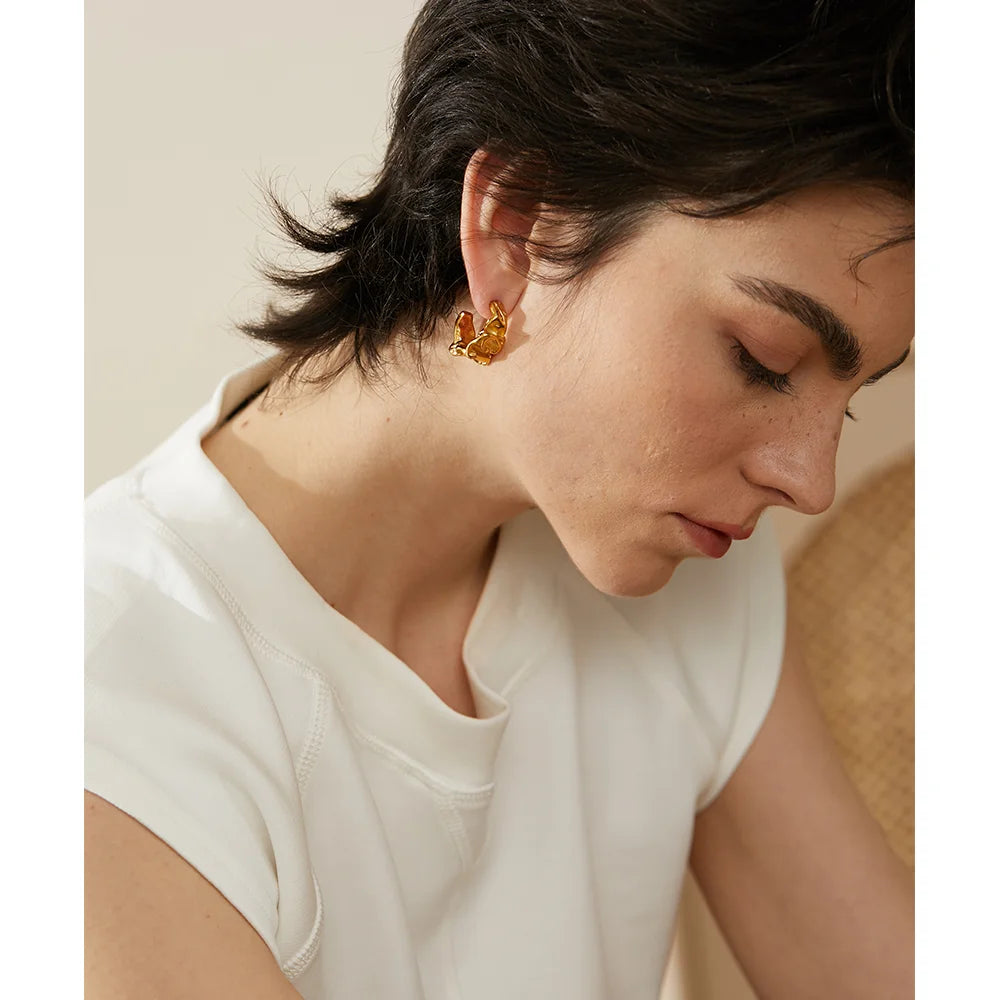 Yhpup Creative Unusual Hoop Earrings