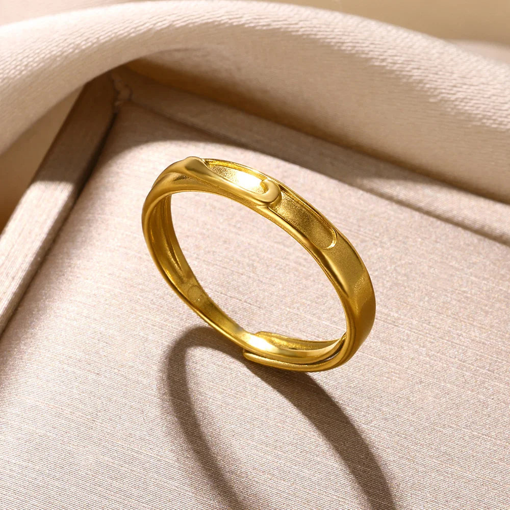 Punk Embossed Hollow Ring