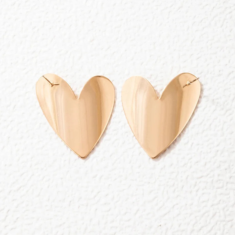 Big Heart Stud Earrings