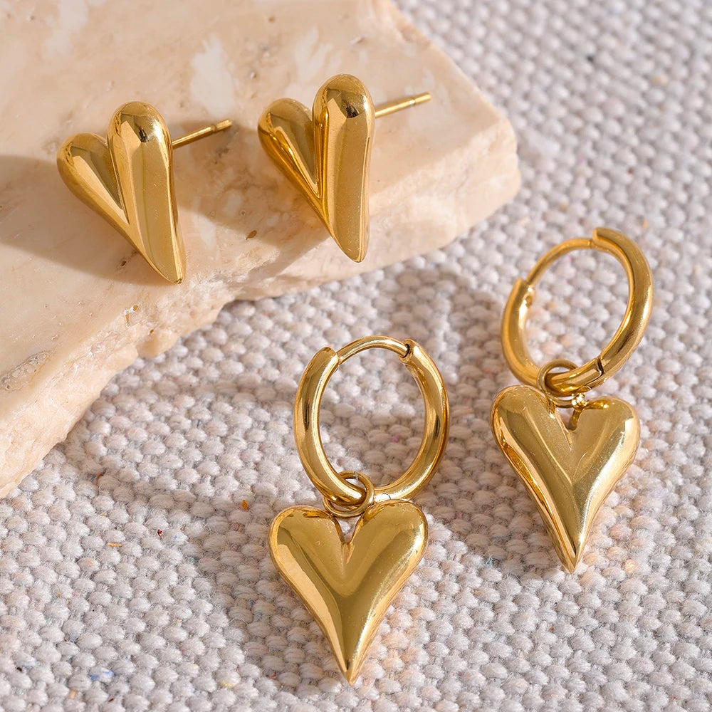 Chic Heart Huggie Hoop Earrings