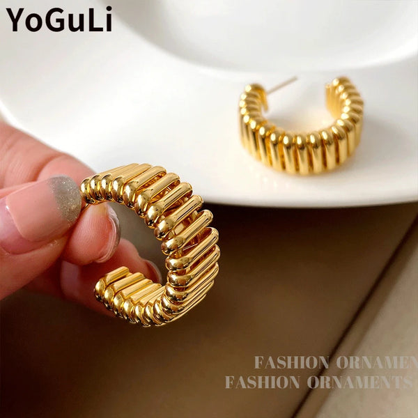  Needle Hoop Earrings