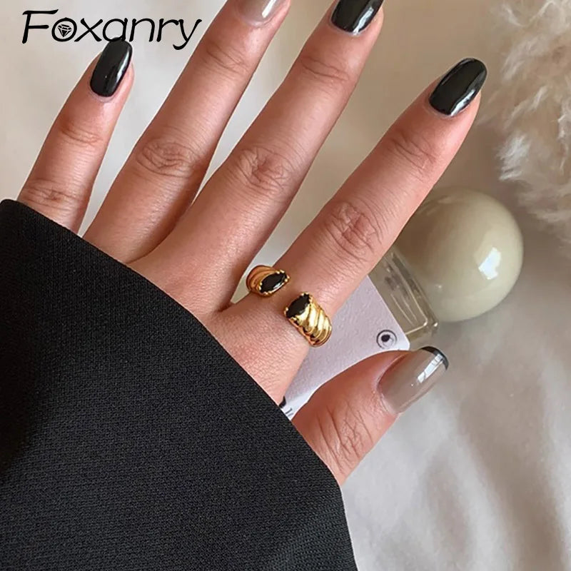 Foxanry Non-fading Gold Color Engagement Rings