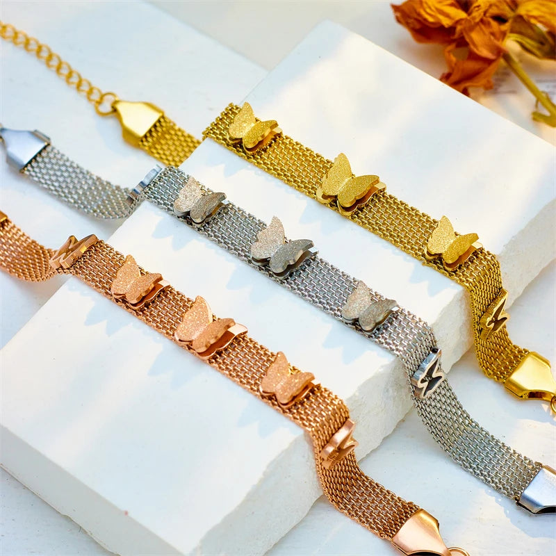 Butterfly Heart Belt Twist Multilayer Chain Bracelet