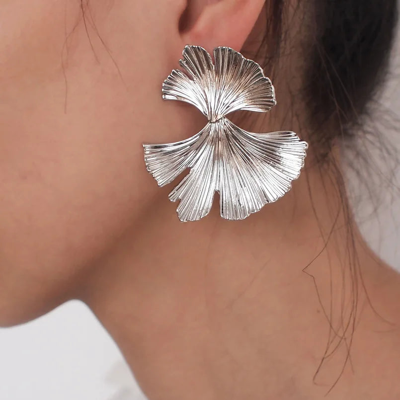 Biloba Leaf Shape Drop Earrings