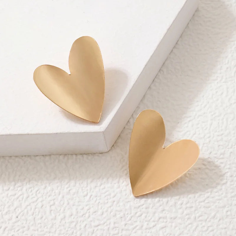 Big Heart Stud Earrings