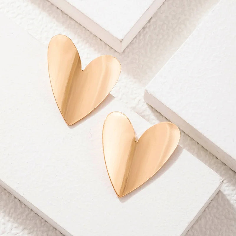 Big Heart Stud Earrings