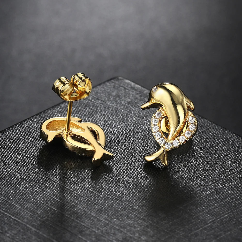 Cute Dolphin Stud Earrings