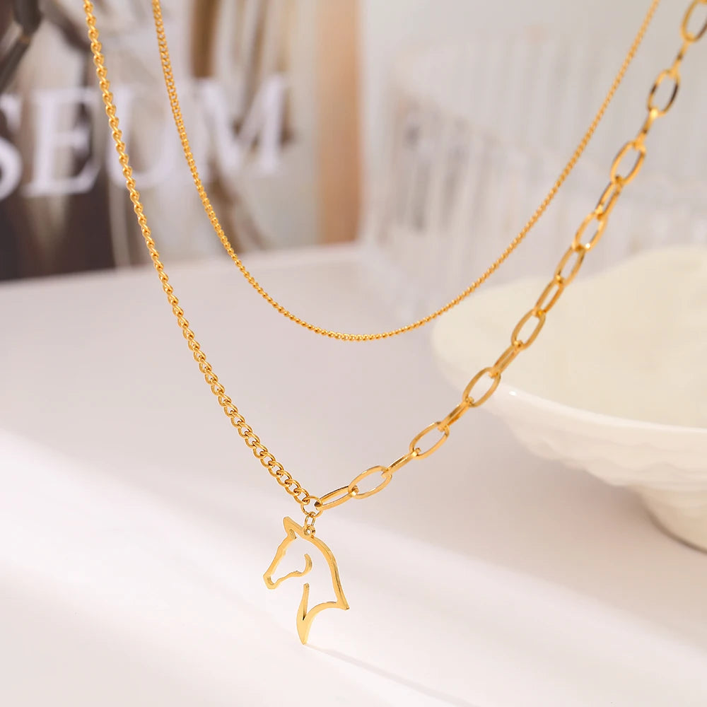 Horse Head Silhouette Necklace