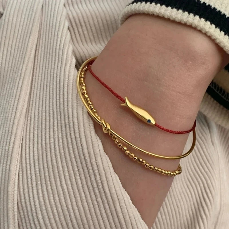 Red string Fish bracelet