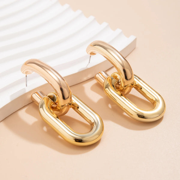 U-Shape Link Drop Earrings