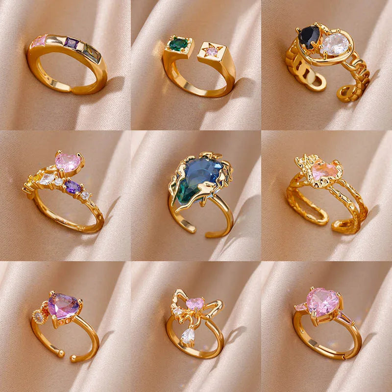 Flame Drop Rings