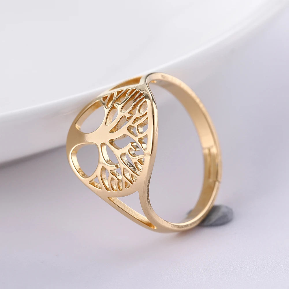 COOLTIME Viking Couple Ring Tree Flower