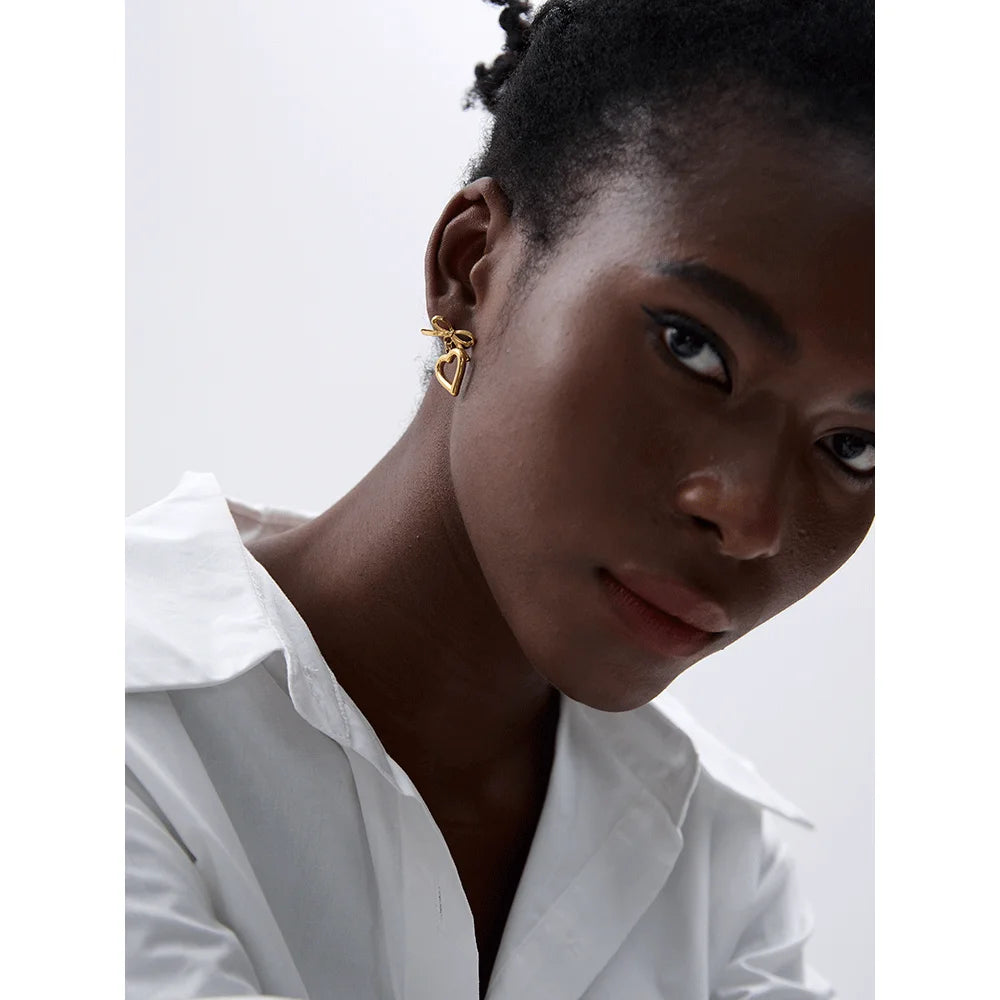 Heart Love Hollow Drop Earrings