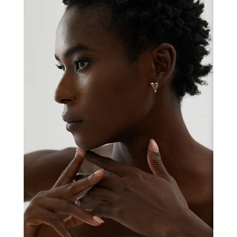 Chic Heart Huggie Hoop Earrings