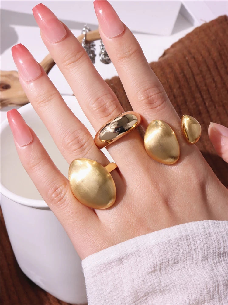 HUANZHI Simple Irregular Heart  Rings