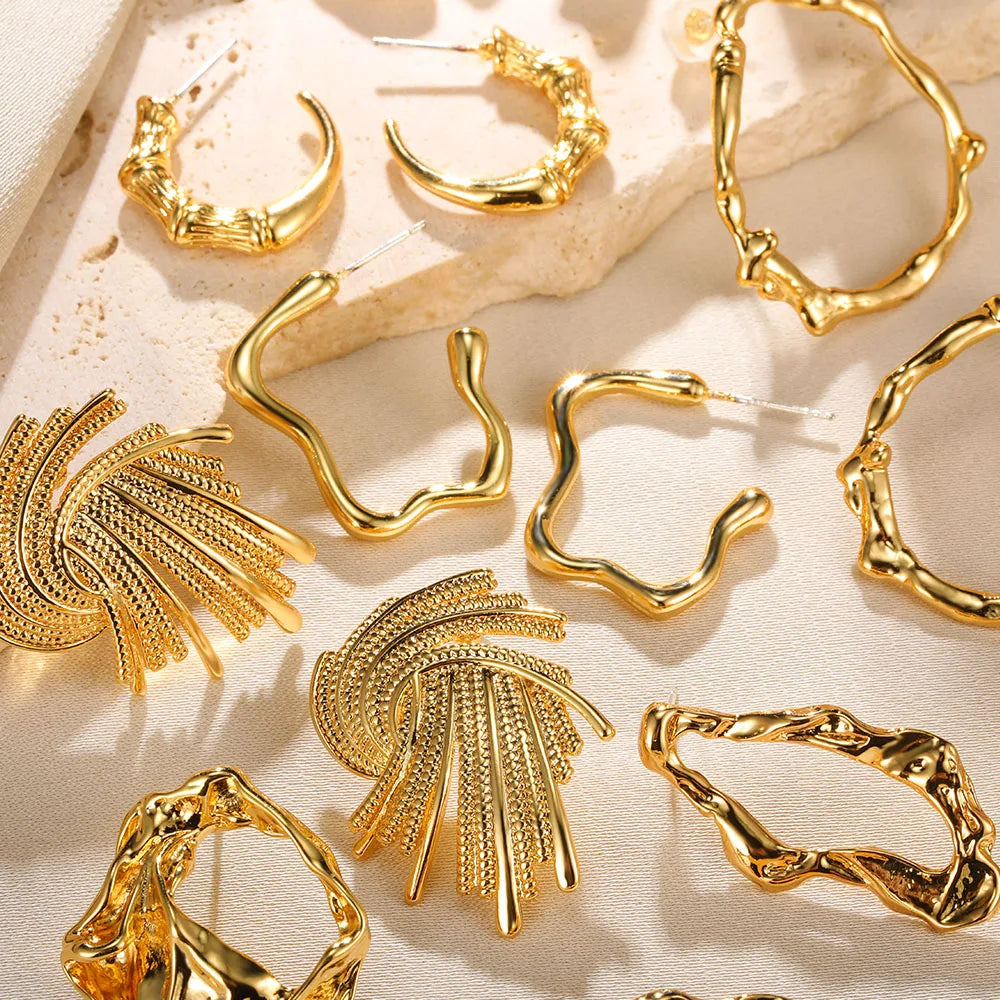 Fan-shaped Stud Earrings