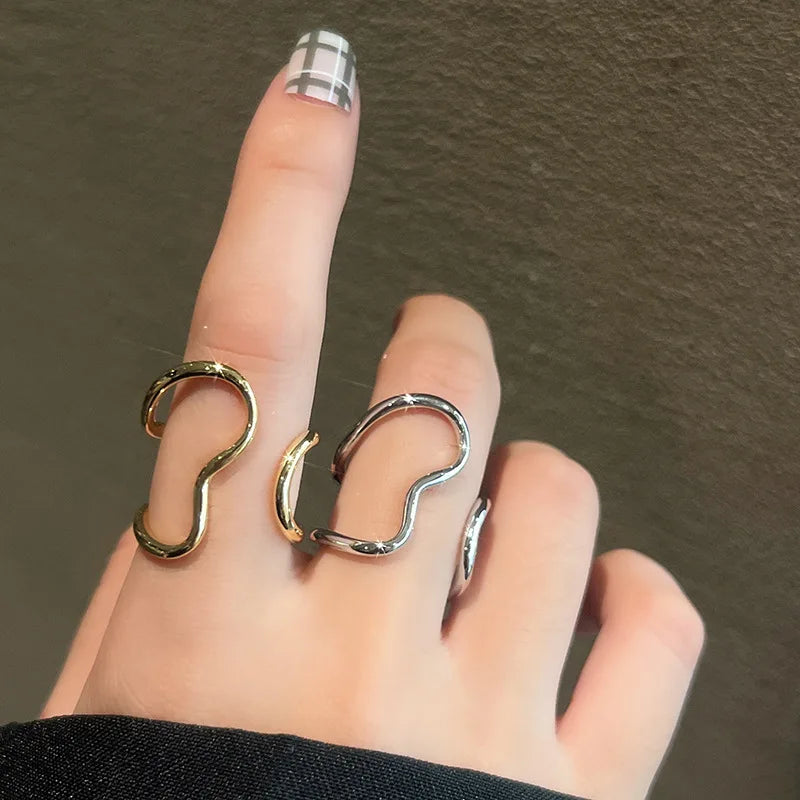 LIVVY Silver Color Double Layers  Ring