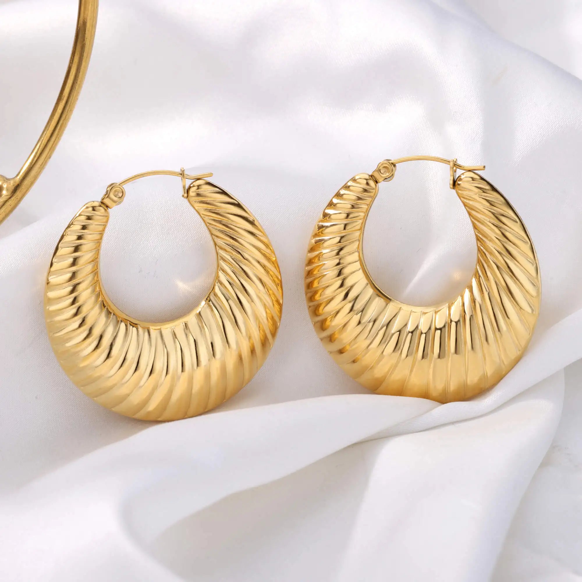 Round Chunky Hoop Earrings