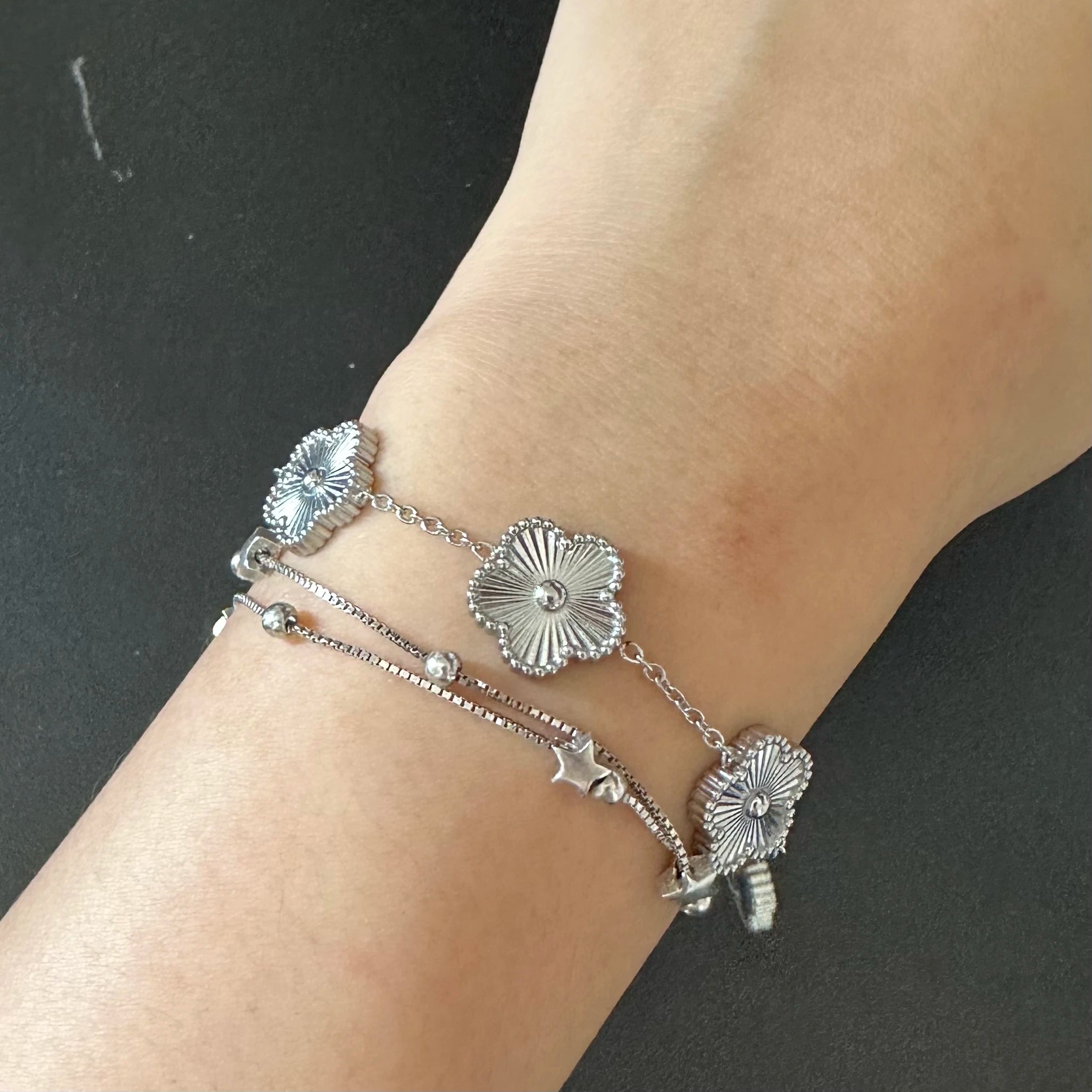 Five Leaf Flower Plant Bracelet
