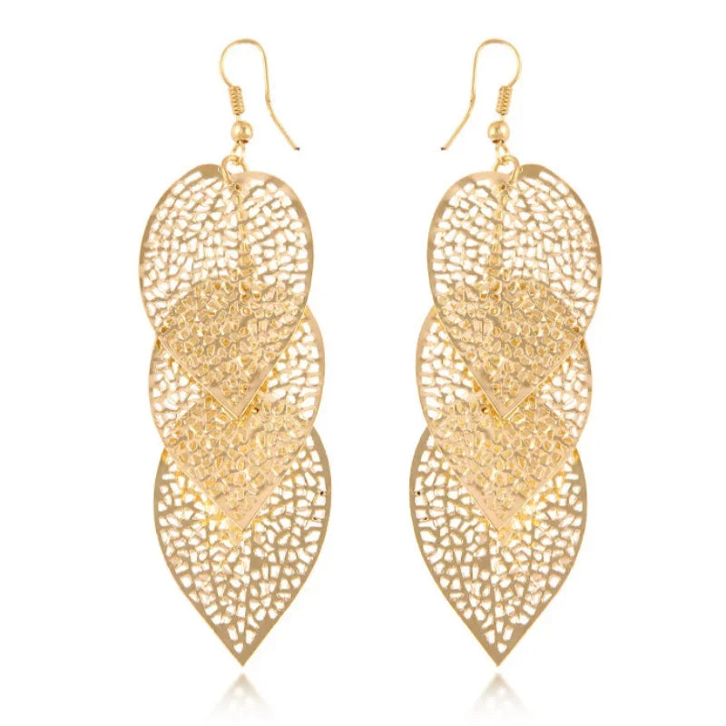 Delysia King hollow leaf earrings