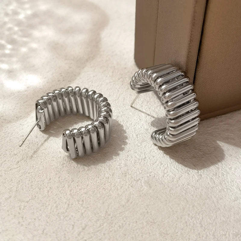  Needle Hoop Earrings